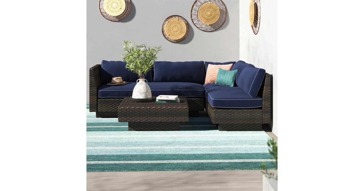 Mulford Outdoor 3Piece Rattan Sectional Seating Group With Cushions