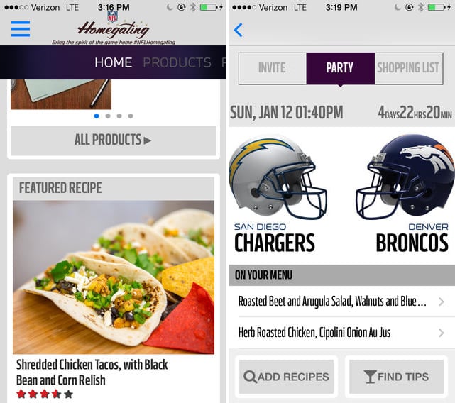 NFL Homegating App