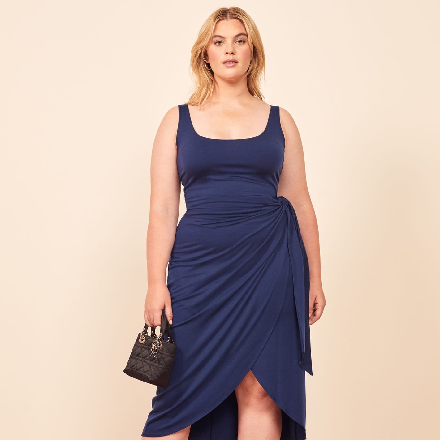 h&m pleated satin dress