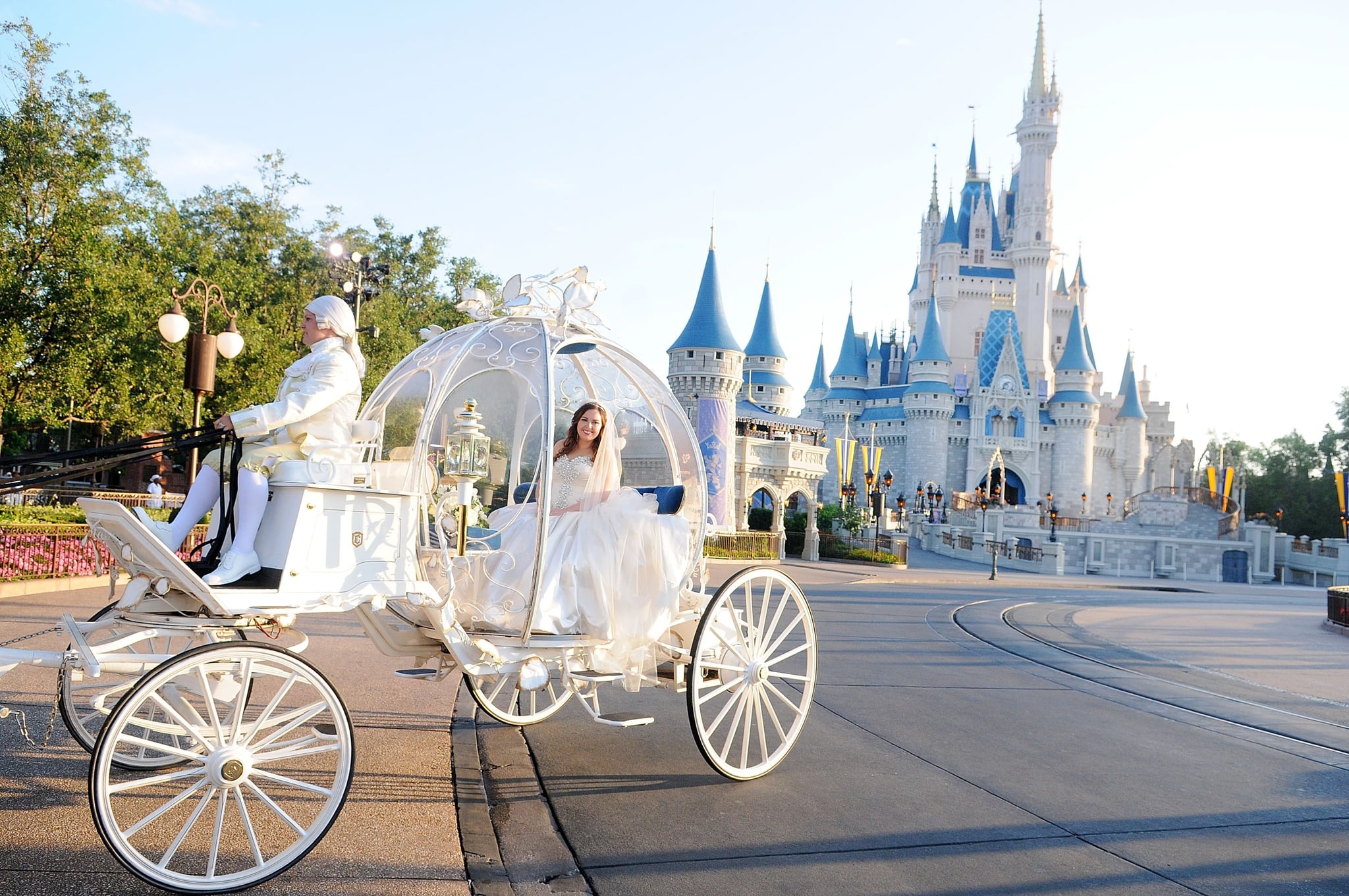 LAKE BUENA VISTA, FL - MAY 10:  Alexis Preston poses before her wedding ceremony at Magic Kingdom Walt Disney World Resort on May 10, 2018 in Lake Buena Vista, Florida. Late last summer, Alexis Preston and Jay Patel's wedding plans were washed away by Hurricane Harvey which left their Houston home flooded, ruined their car and put their dreams on hold. In honor of the upcoming royal nuptials of Meghan Markle and Prince Harry, Disney's Fairy Tale Weddings and ABC's Good Morning America teamed up on a national search for a couple worthy of a wedding with all the royal trappings. Alexis and Jay, exuberant Disney fans who got engaged at Cinderella's Royal Table and dreamed of getting married in the Magic Kingdom, were selected from more than 2,500 couples for a regal wedding fit for royalty.  (Photo by Gerardo Mora/Getty Images)