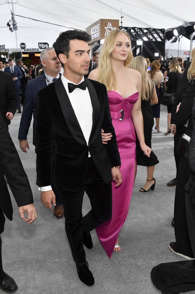 Sophie Turner Hot Pink Louis Vuitton Gown at SAG Awards 2020