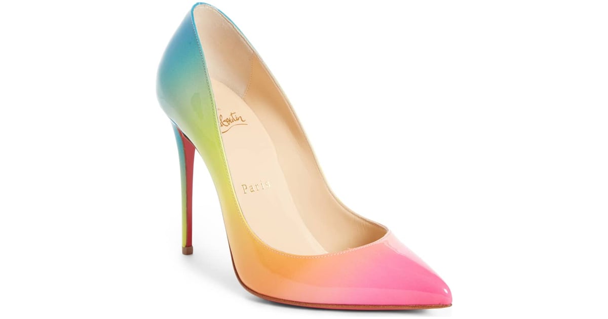 christian louboutin rainbow glitter heels