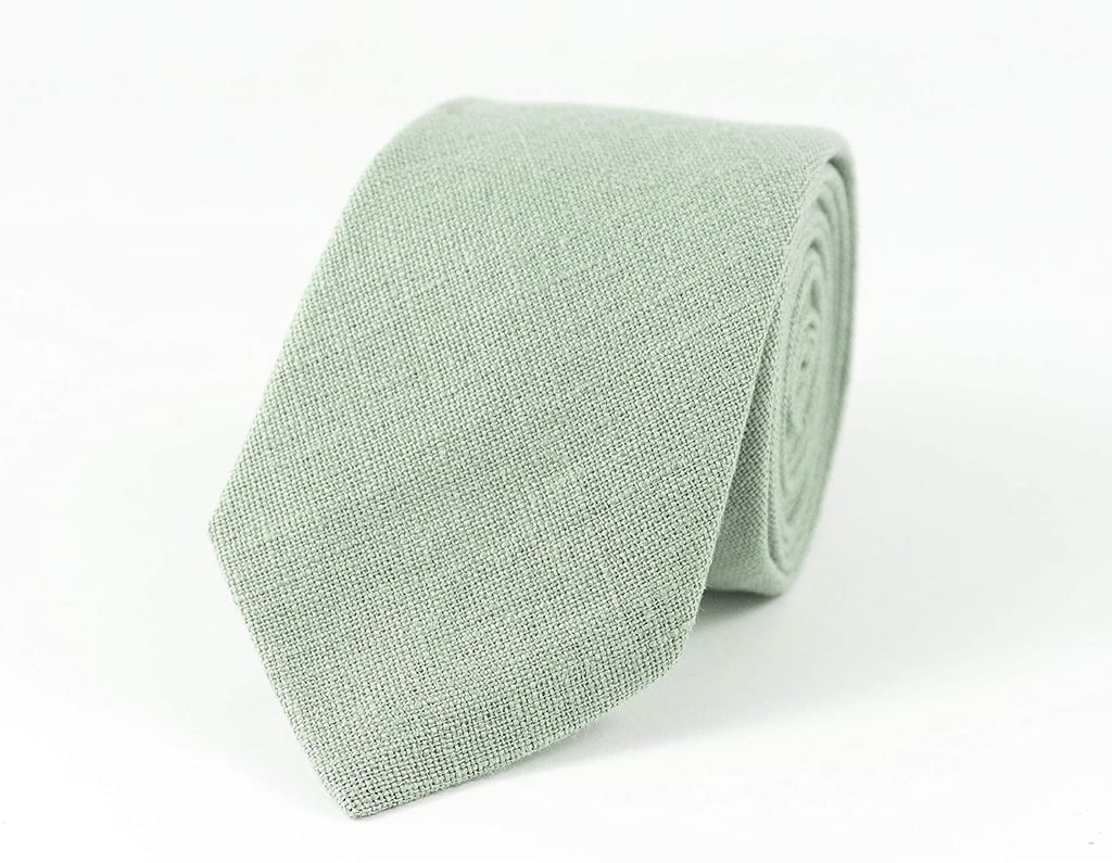 An Office Find: Light Dusty Sage Green Linen Necktie