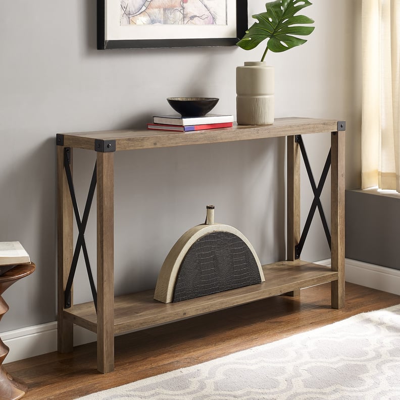 Best Console Table: Saracina Home Sophie Rustic Farmhouse X Frame Entry Table