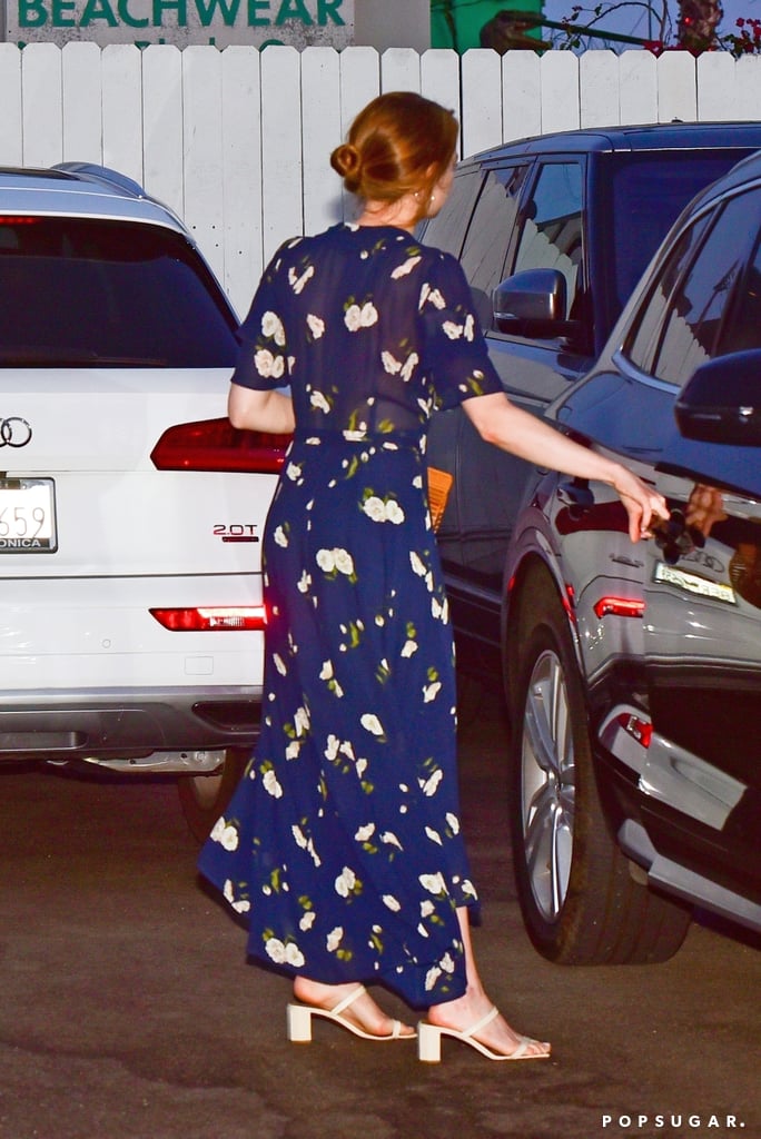 Emma Stone Floral Dress and Cult Gaia Bag 2019