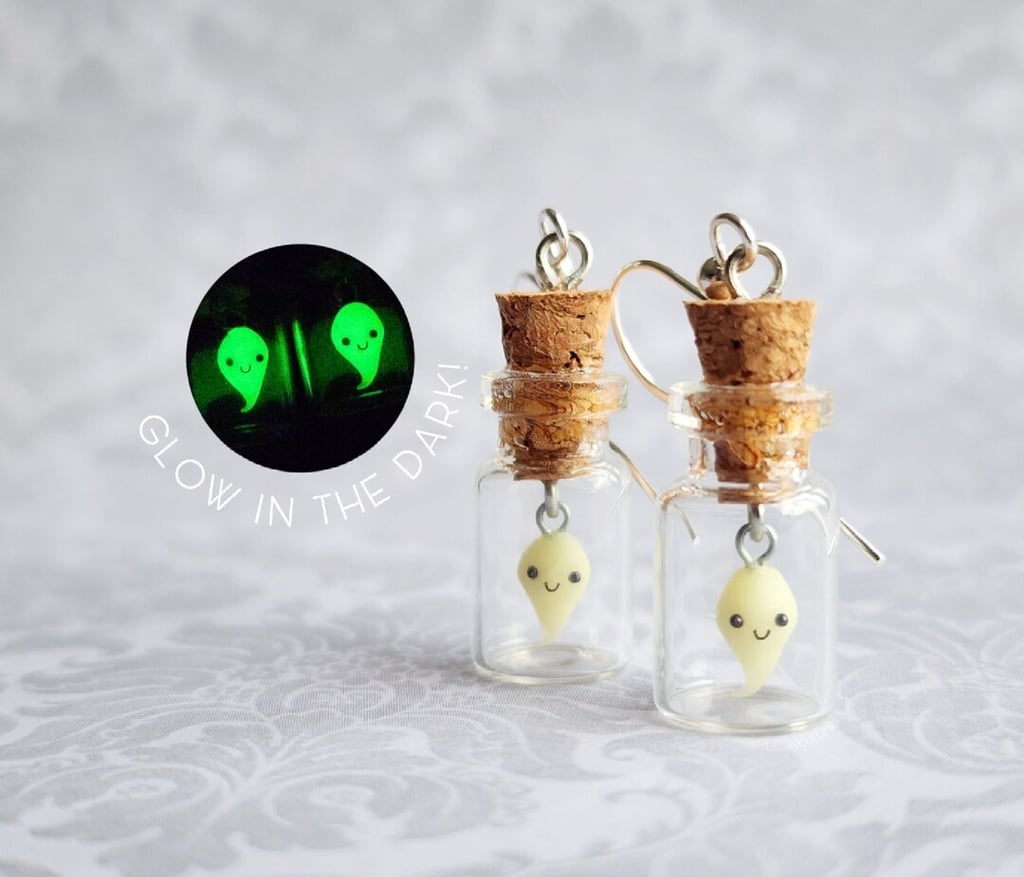 Ghost in a Bottle Glow-in-the-Dark Ghost Earrings