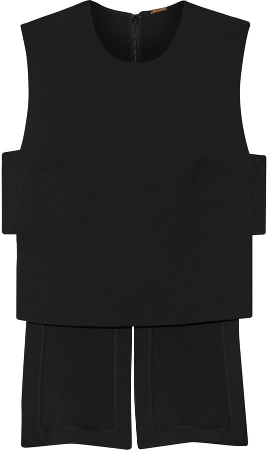 ADAM by Adam Lippes Asymmetric stretch wool-blend crepe top ($650)
