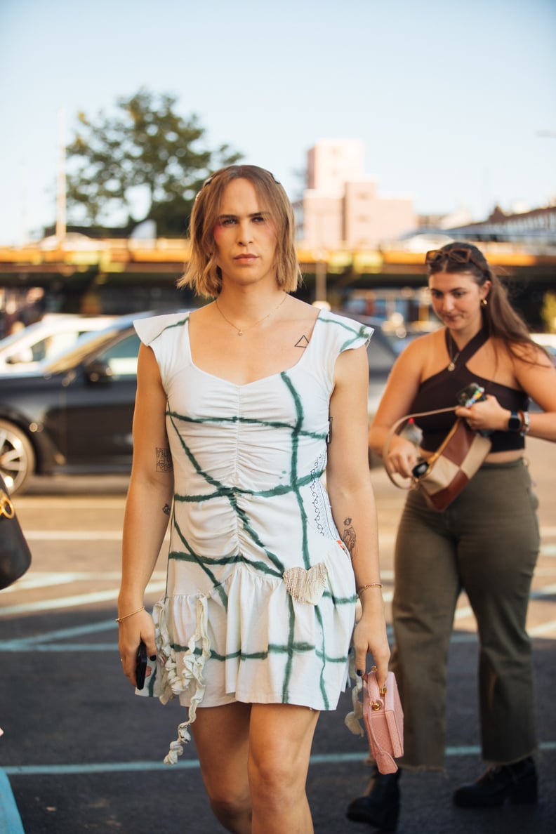 Tommy Dorfman in Collinda Strada at New York Fashion Week