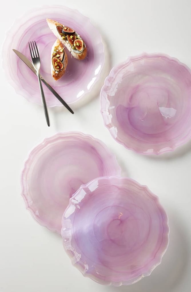 Anthropologie Quant Set of 4 Glass Dessert Plates Best Presidents