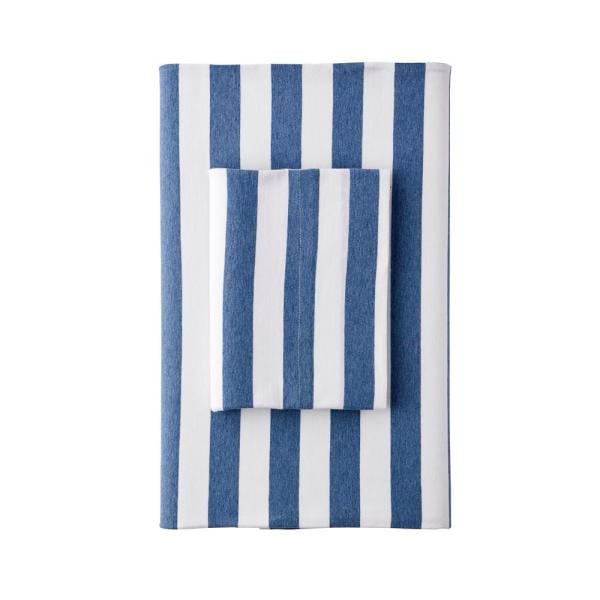 The Company Store Awning Stripe Jersey Knit Queen Flat Sheet