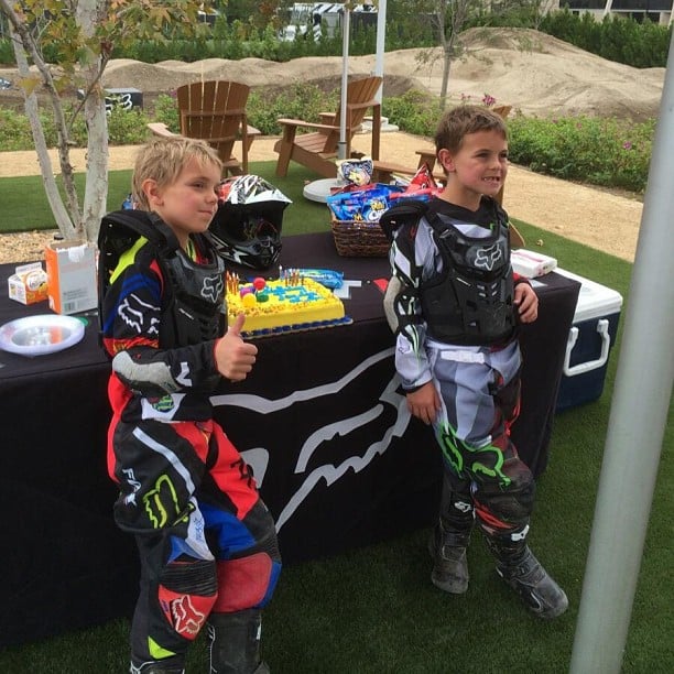 "Best way to celebrate a birthday!!! My boys are looking good in their @foxracing gear…thanks Pete & Sallye!" Britney wrote about this picture in September 2013.