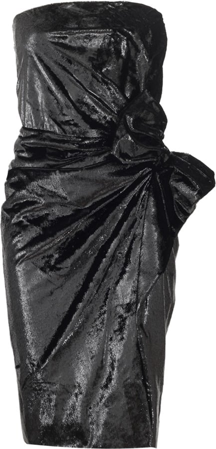 Lanvin Strapless Velour Lame Dress