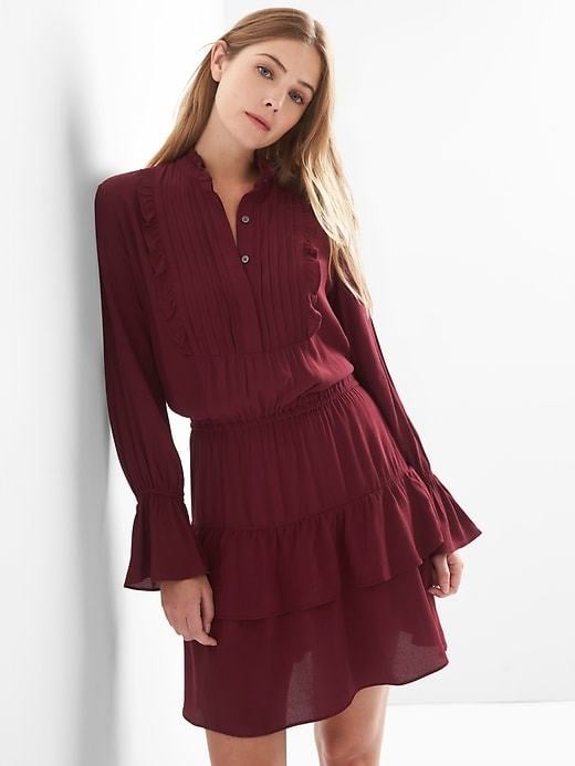 Gap Ruffle Pintuck Dress