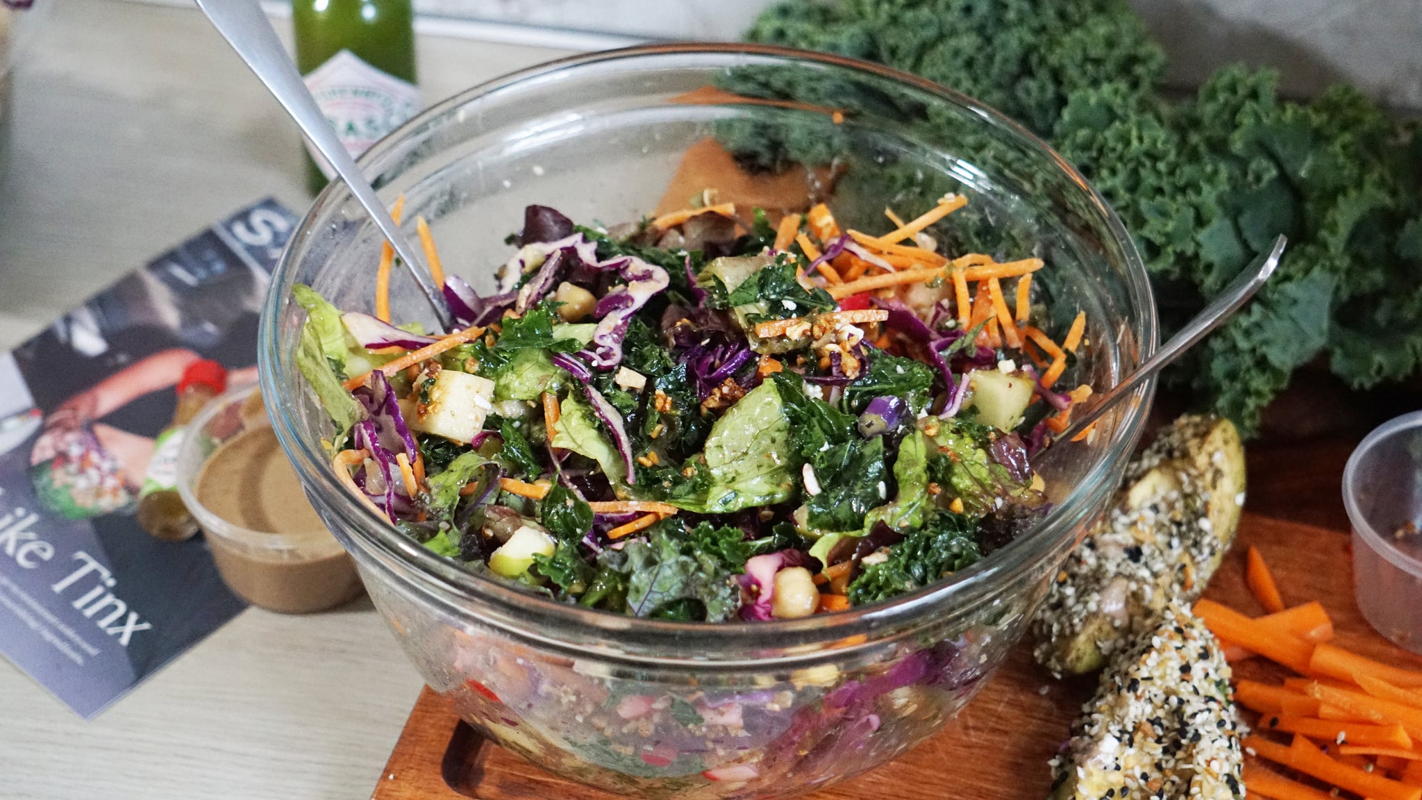 homemade Tinx Sakara Tabasco salad: finished recipe