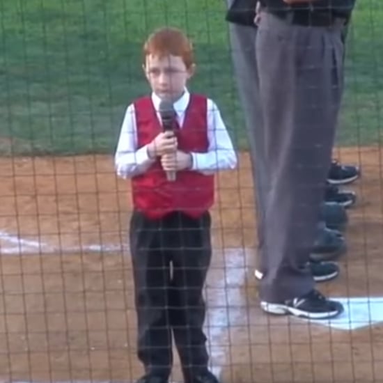 Little Boy Hiccups Through National Anthem Performance