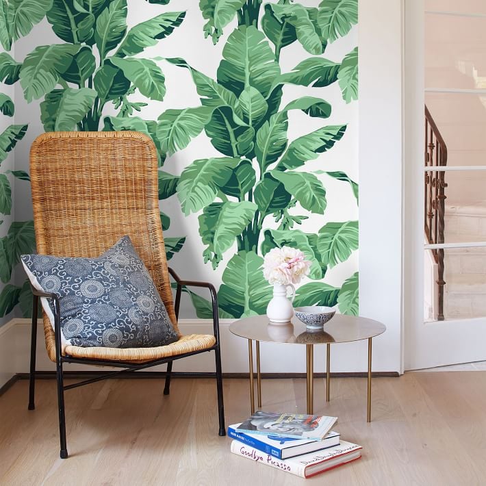 West Elm WallShoppe Tropical Leaf Print Wallpaper