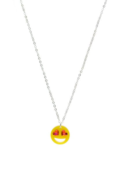 Crystal Heart Eyes Emoji Necklace ($24)