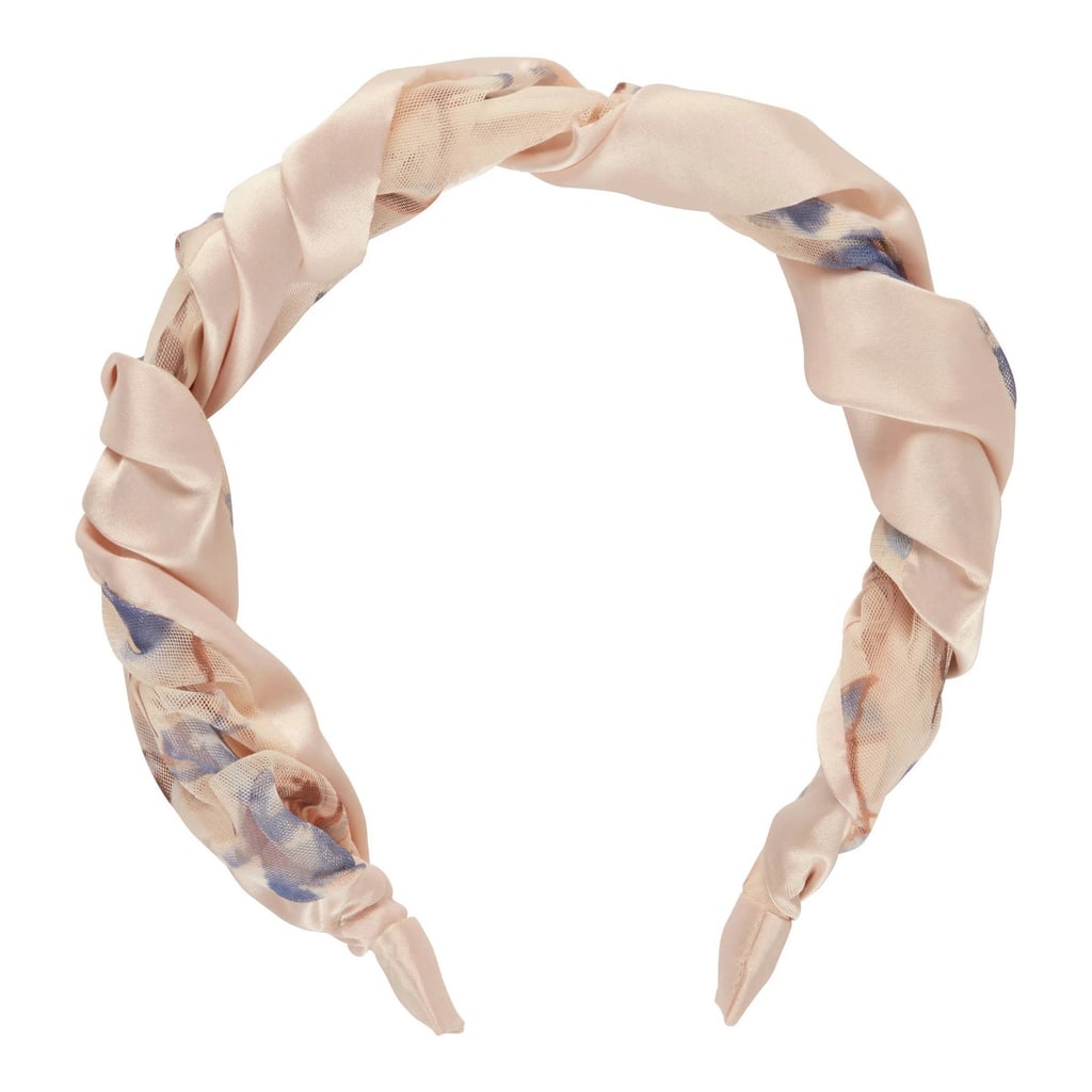 For an Elevated Look: Scunci Collection Blue/Cream Floral Twisted Headband