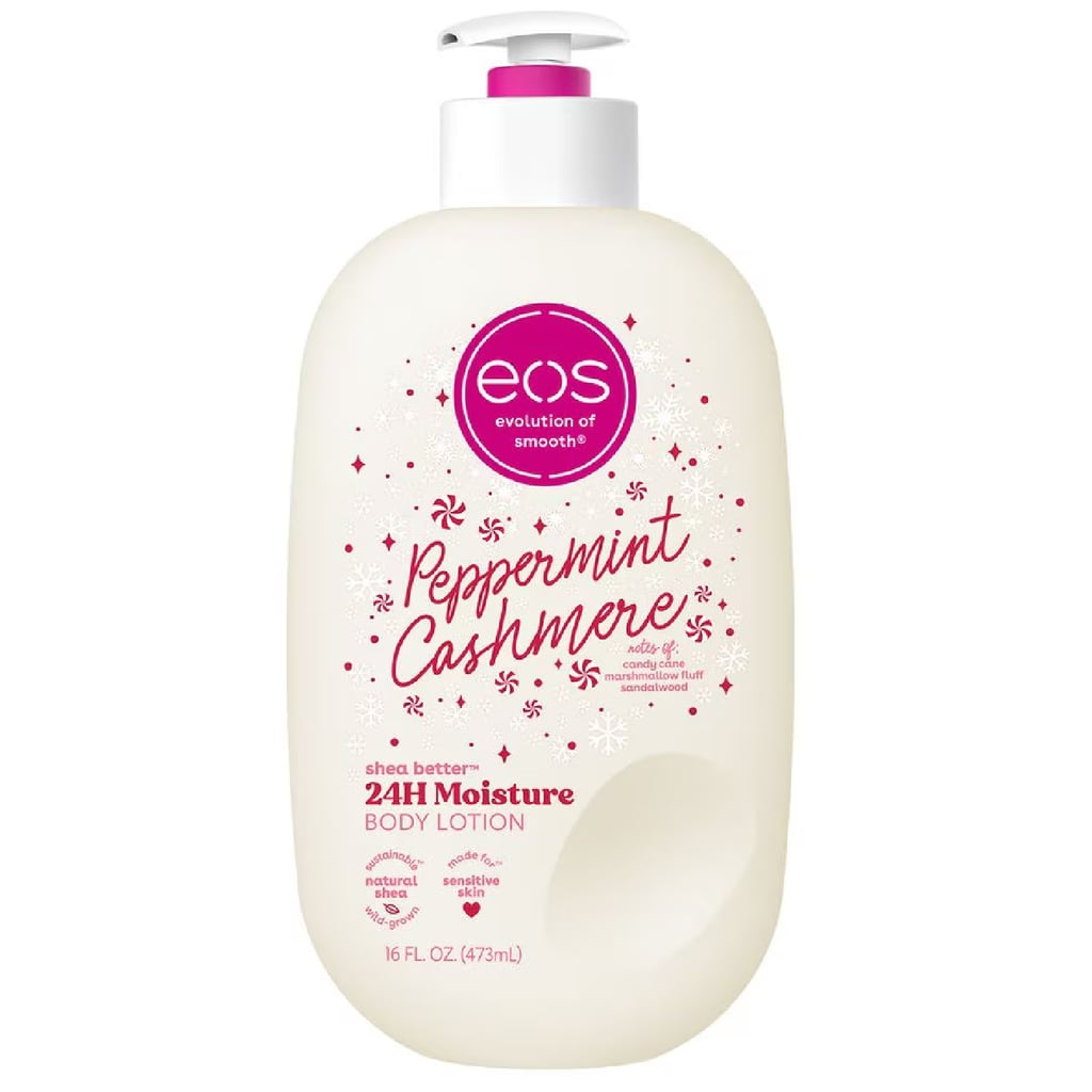 eos Shea Better 24H Moisture Body Lotion in Peppermint Cashmere ($10)
When "Love Island USA" alum Leah Kateb mentioned this body lotion, it instantly took off — and the obsession hasn't let up. This version is part of the brand's limited-edition holiday collection, and some scents are already disappearing.
