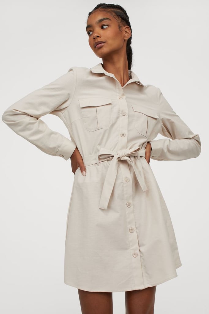 H&M Cotton Utility Dress Best LongSleeved Dresses 2020 POPSUGAR