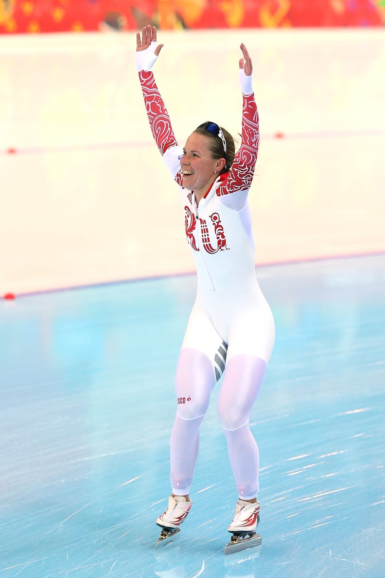 People - Oops - Olga Graf celebrated her bronze medal win at the Sochi 2014  Winter Games with a wardrobe malfunction. Only afterward did I realize  that maybe this video will appear