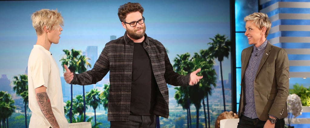 Seth Rogen and Justin Bieber on Ellen November 2015