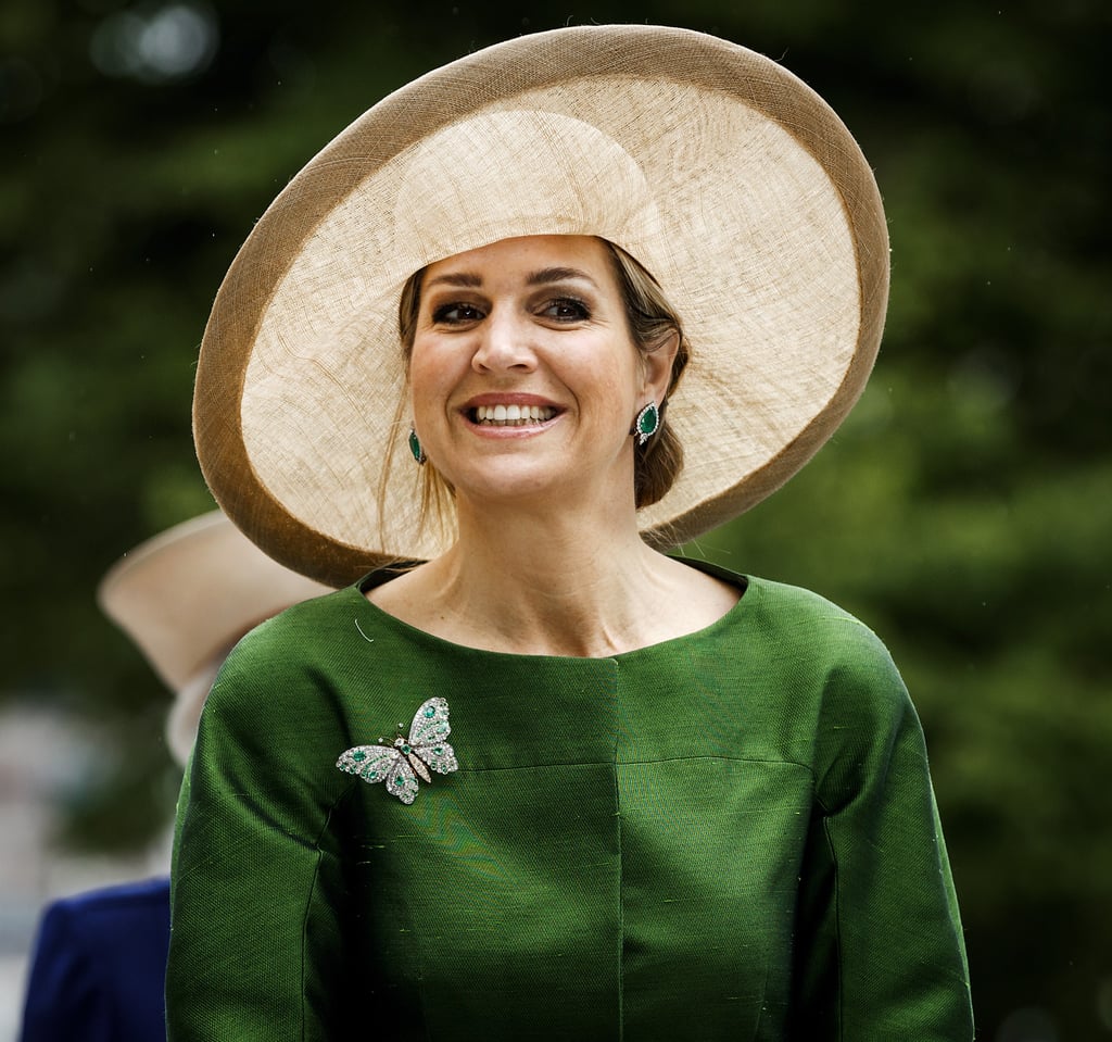 Queen Maxima Wearing a Wide-Brim Hat June 2016