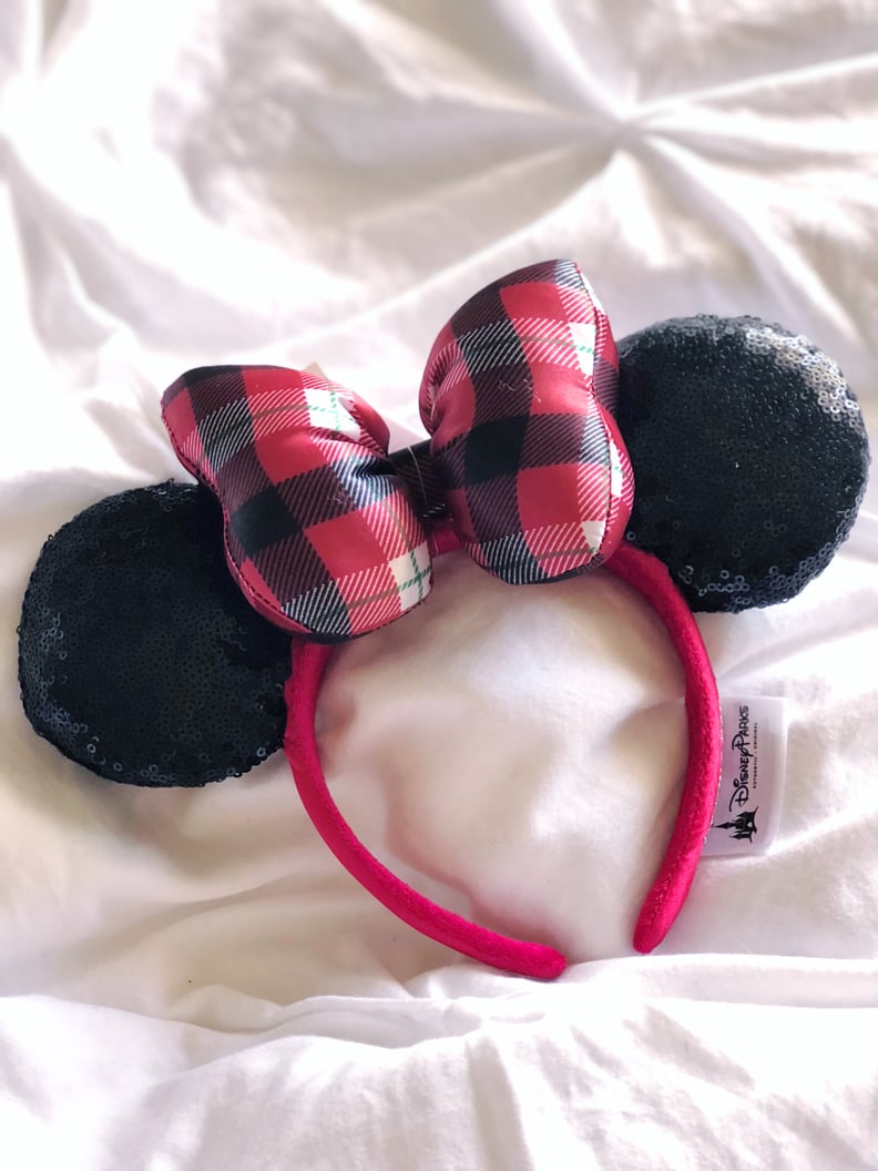 Plaid Bow With Black Sequin Ears