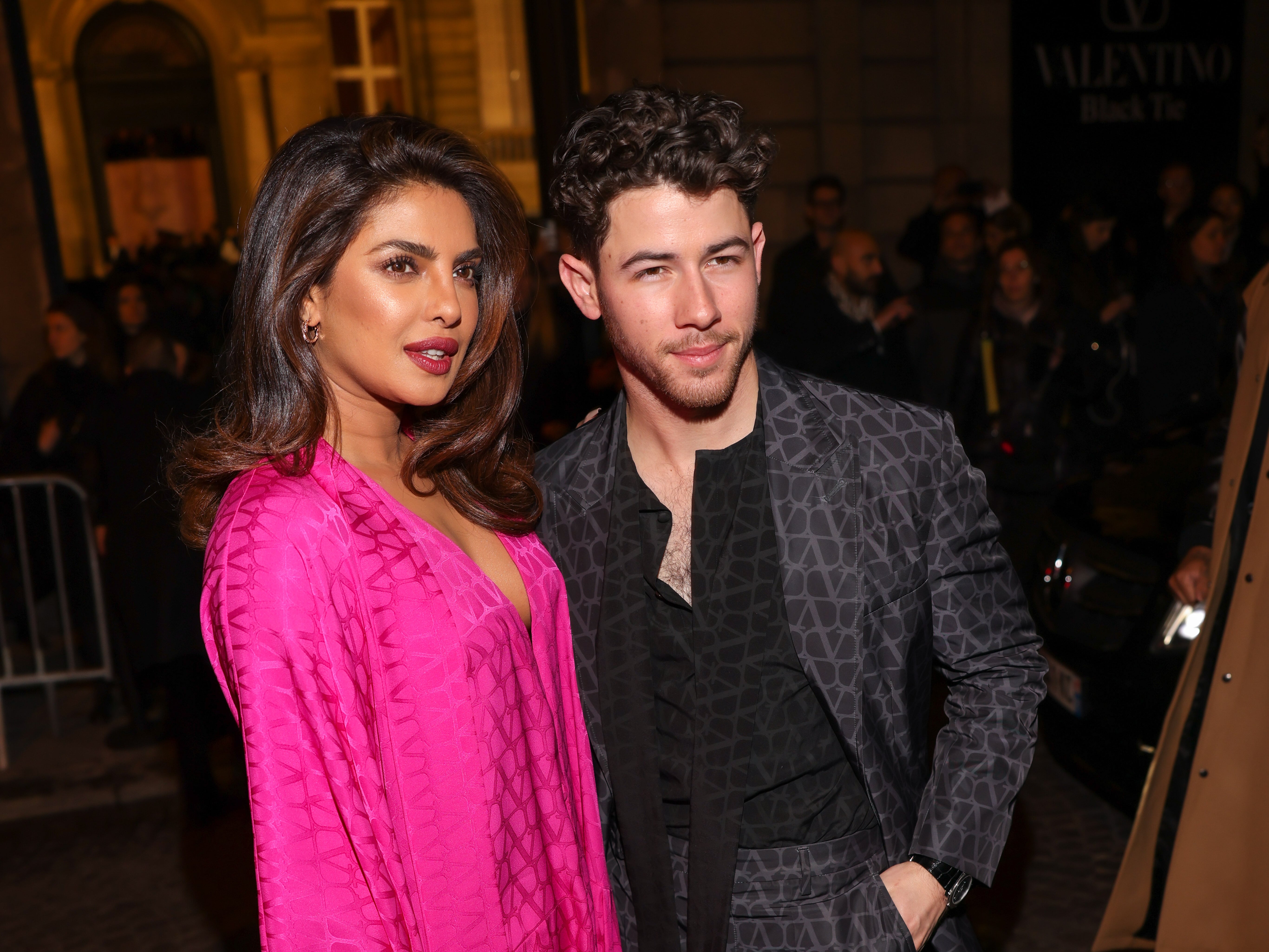 Priyanka Chopra s Plunging Pink Barbiecore Dress in Paris