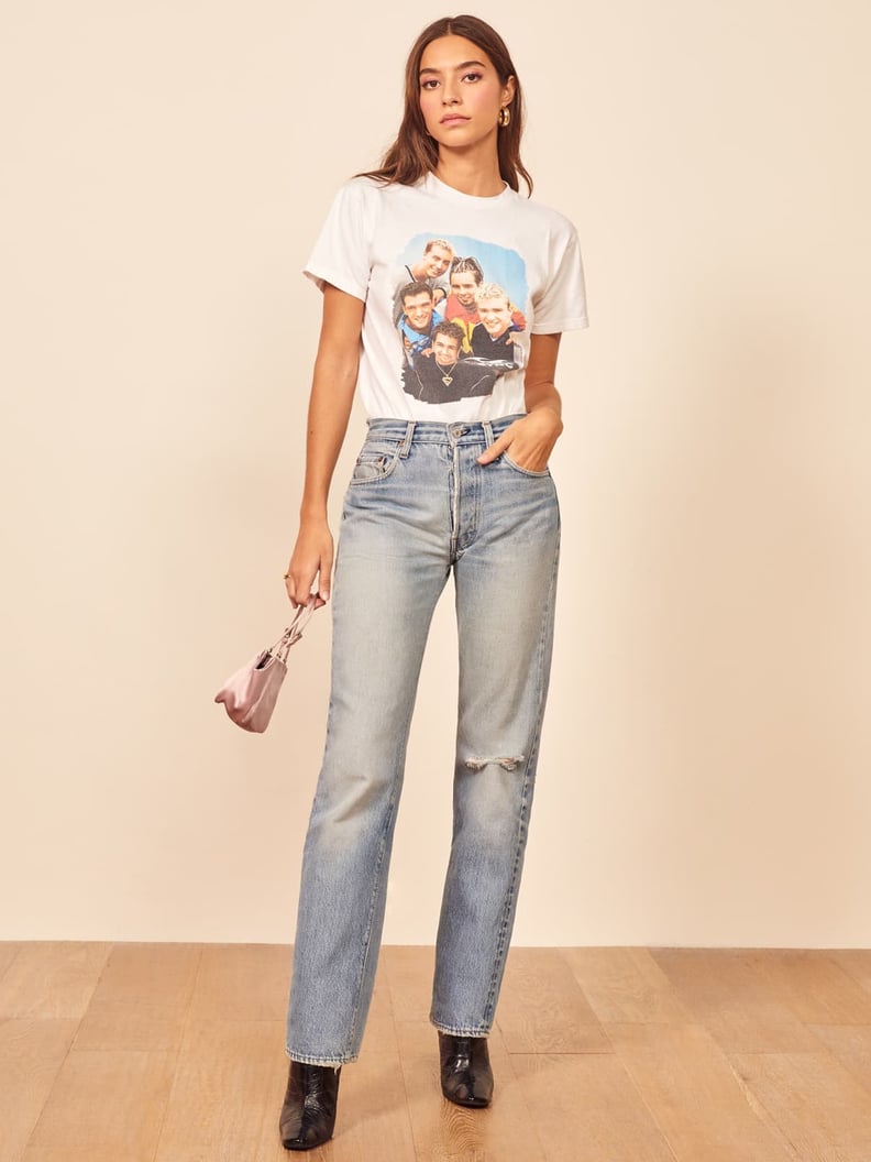 Reformation Vintage N'sync Tee and Levis Redline Worn Jean