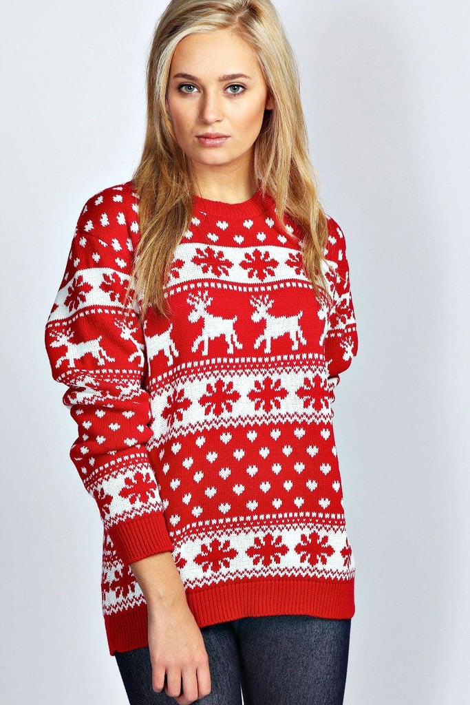 Boohoo Hollie Reindeer & Snowflake Christmas Jumper | The Best Ugly ...
