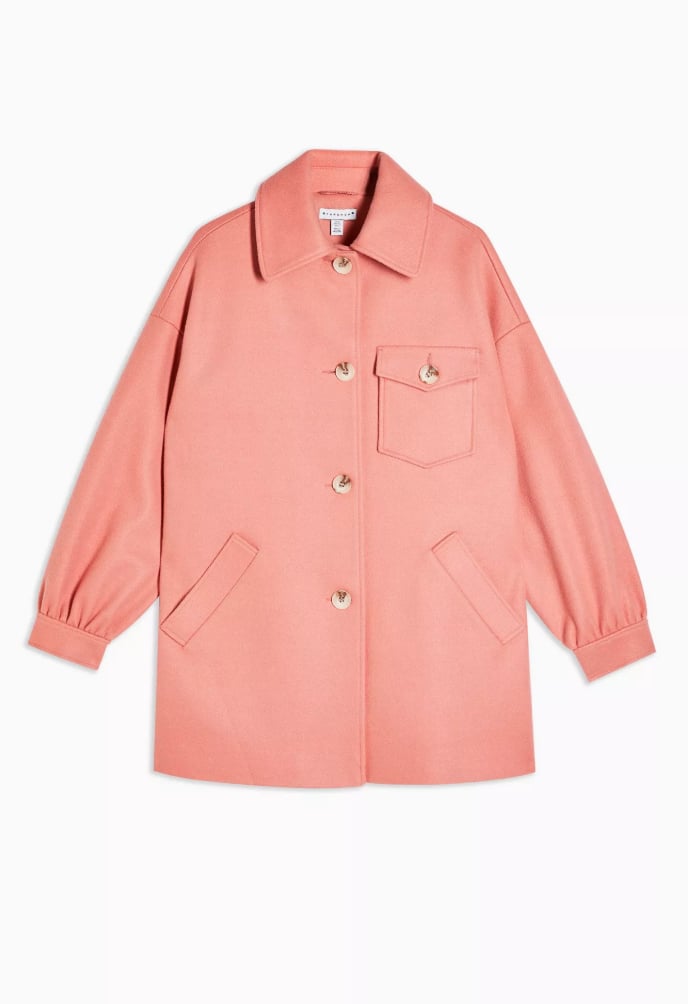 Topshop Apricot Shacket With Wool