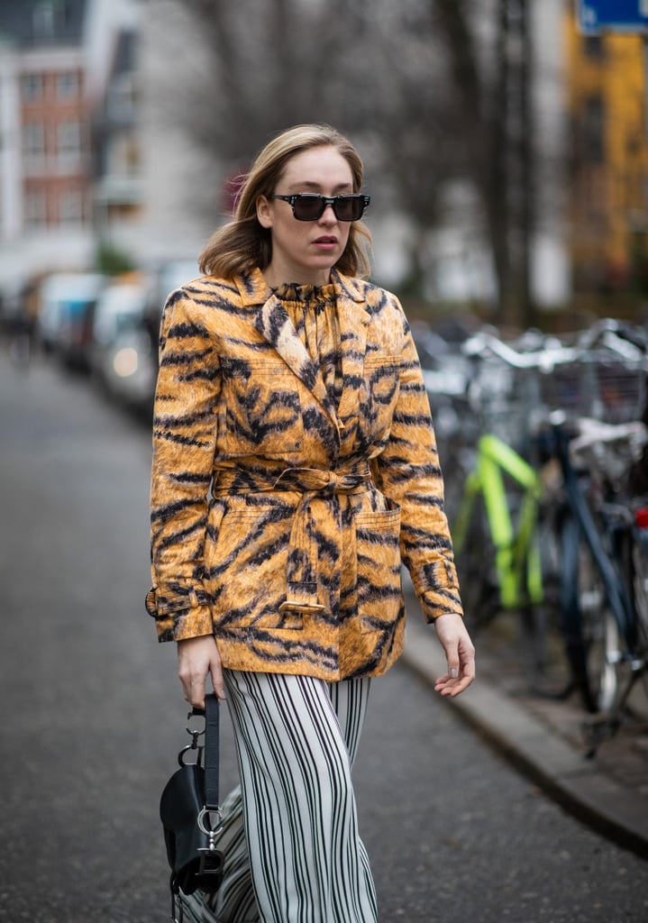 Who knew that tiger print looked so great with graphic stripes?
