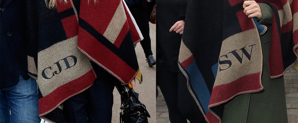 Cara Delevingne in Burberry Monogrammed Poncho