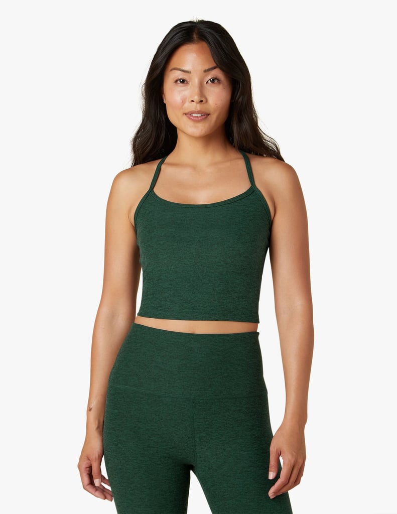 A Cropped Bra Top: Beyond Yoga Spacedye Slim Racerback Cropped Tank