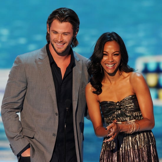 Zoe Saldana With Hollywood Actors Named Chris