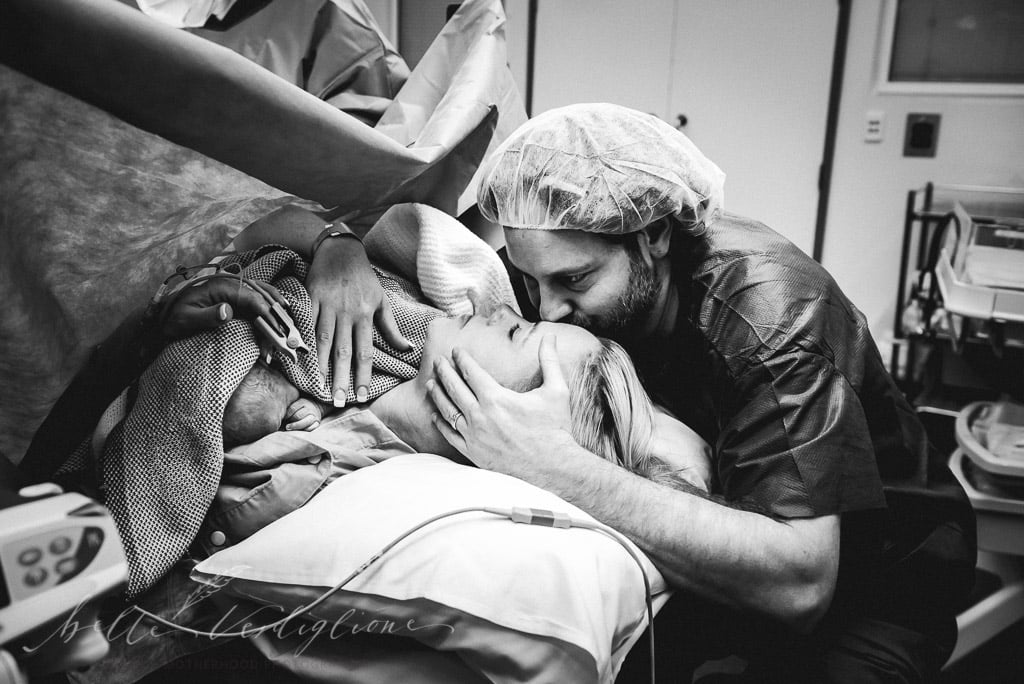 C-Section Mom Watching Baby's Birth