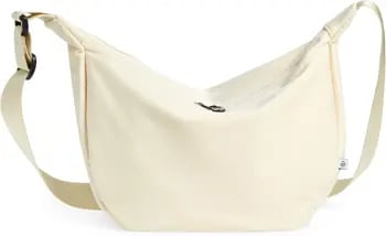 Wow With White: Street Level Half Moon Nylon Crossbody Bag