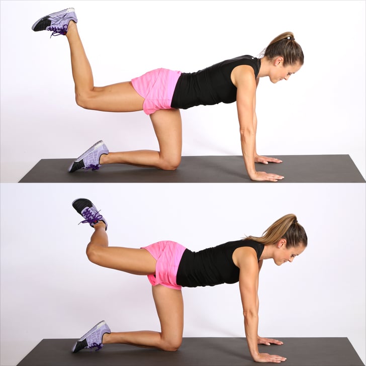 Donkey Kick Pulses Series Exercises For Saddlebags POPSUGAR Fitness