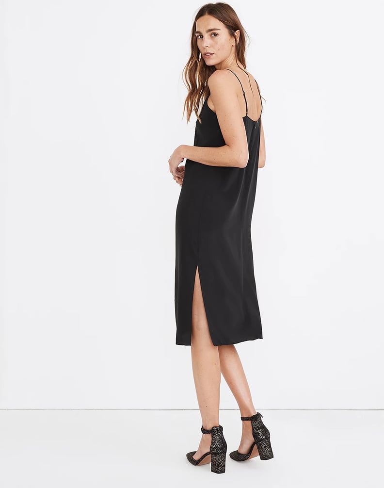 For the Perfect Layer: Silk Eva Side-Slit Slip Dress