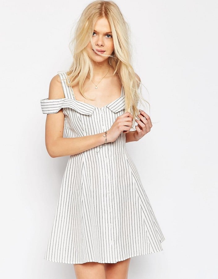 ASOS Off Shoulder Button Through Mini Sundress ($46) | Best ...