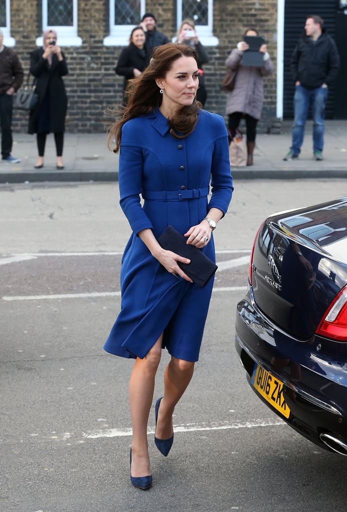 She Wore a Belted Blue Coat From Eponine London