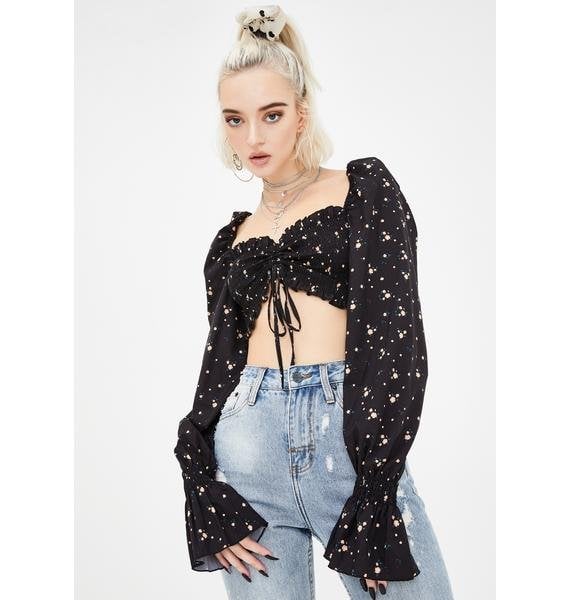 Dolls Kill Fiore Floral Crop Top