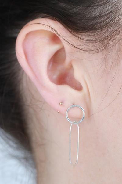Melissa Joy Manning Mismatch Round Oval Drop Post Earrings