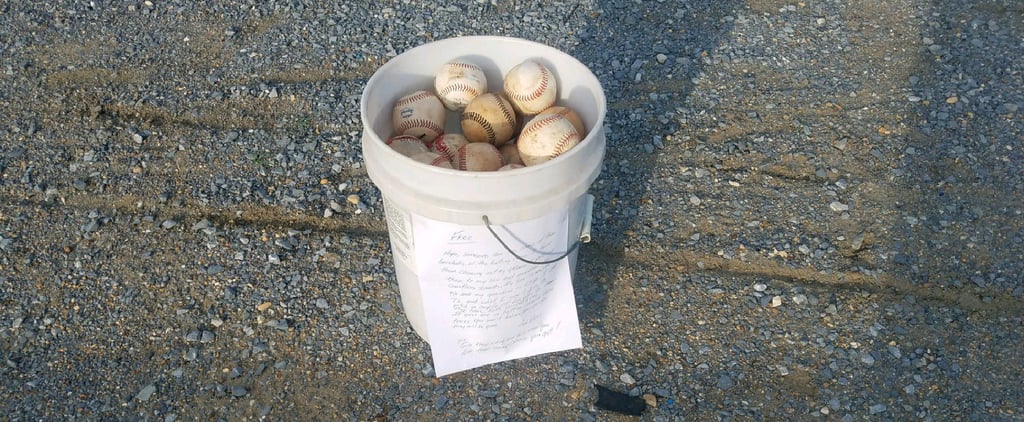 Grandpa's Heartwarming Parenting Note on Bucket of Baseballs