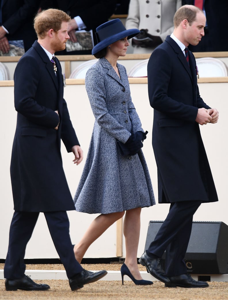 Kate Middleton Stepped Out in a Blue Michael Kors Coat and Matching Brimmed Hat