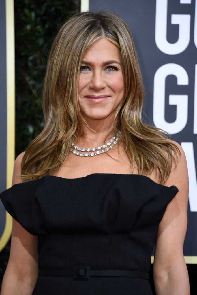 Jennifer Aniston's Sleek Black Gown at Golden Globes 2020