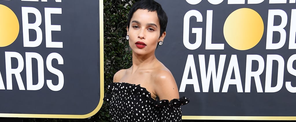 Zoë Kravitz Wearing a Polka-Dot Gown at the Golden Globes