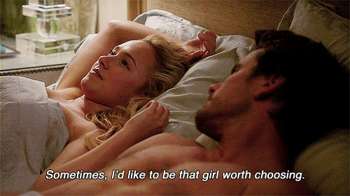 Every once in a while, she says something deep . . . while in bed with someone who's totally off-limits, like Deacon.