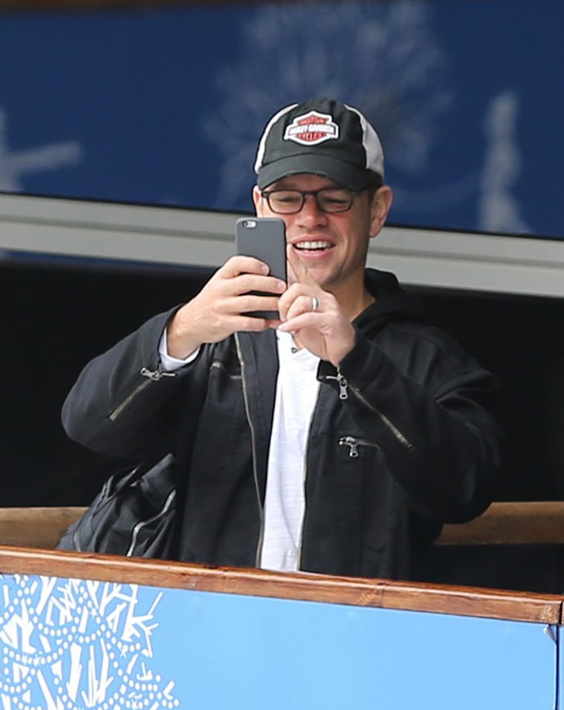 Matt Damon and His Family Ice Skating in London